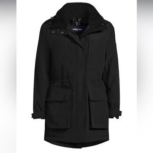 Lands' End Plus Squall Waterproof Insulated Parka Black Jacket Coat XXL Tall